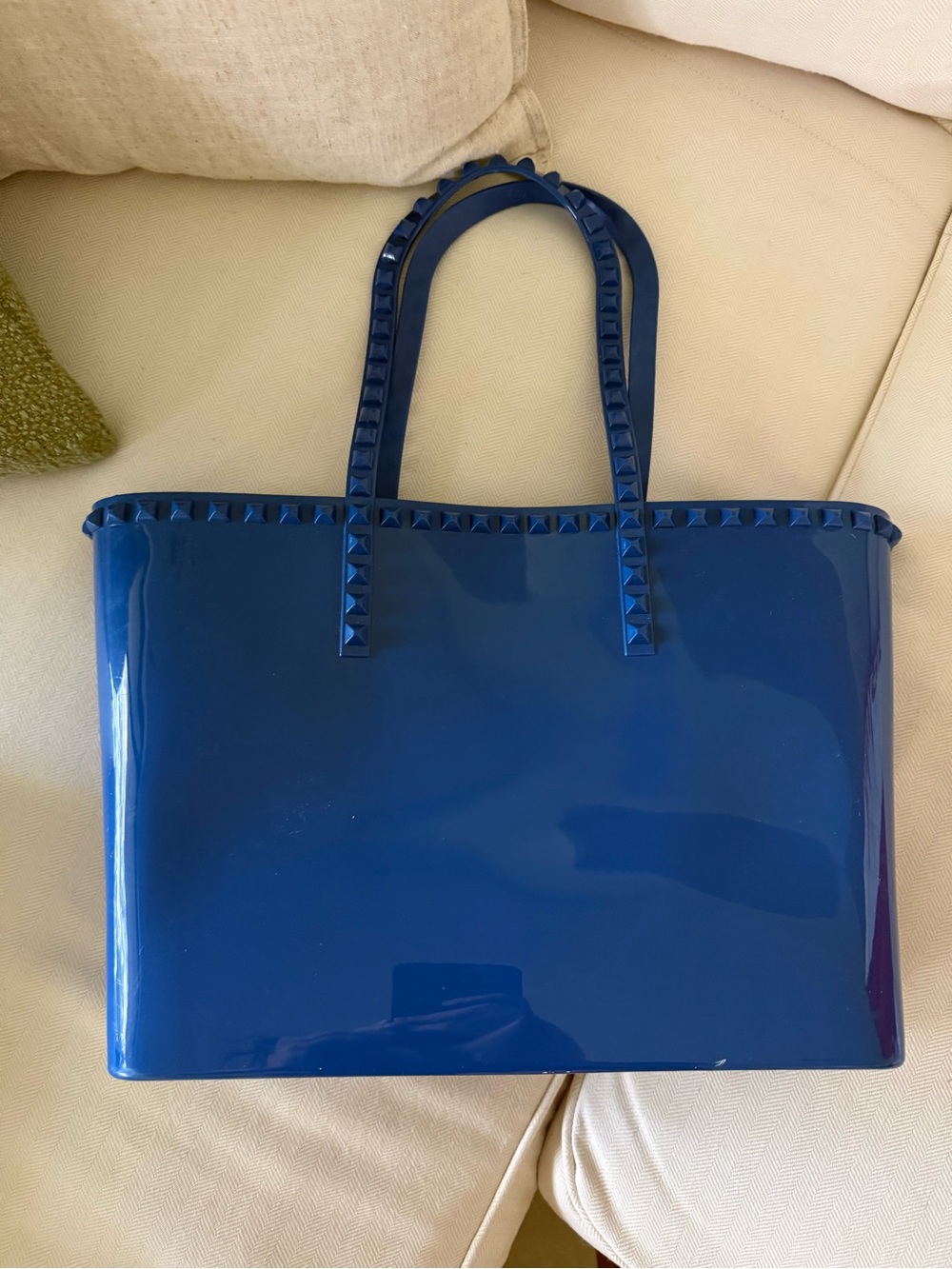 Carmen Sol Jelly Tote Bag: Vibrant Blue Tote Bag